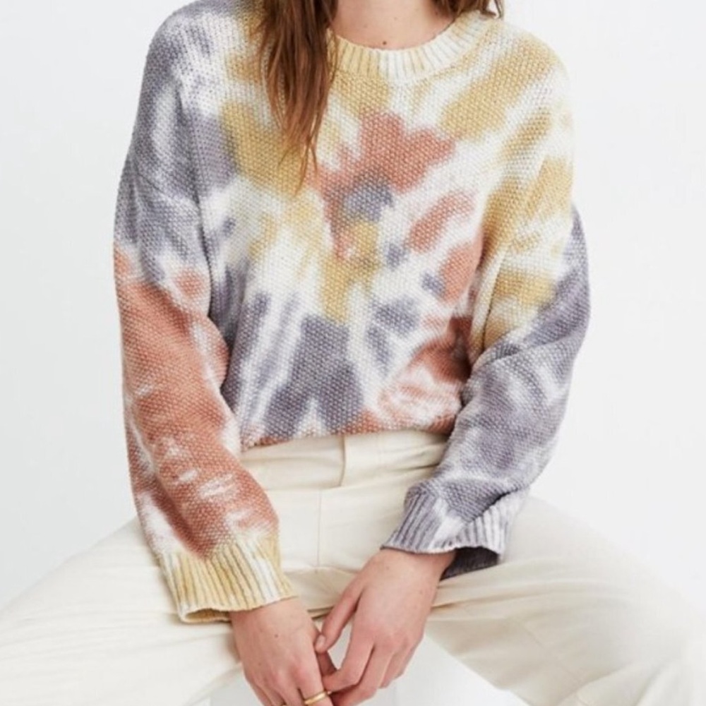 Madewell Rainbow tie die sweater